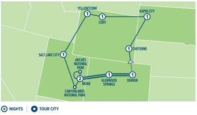 Map showing the Tour regions